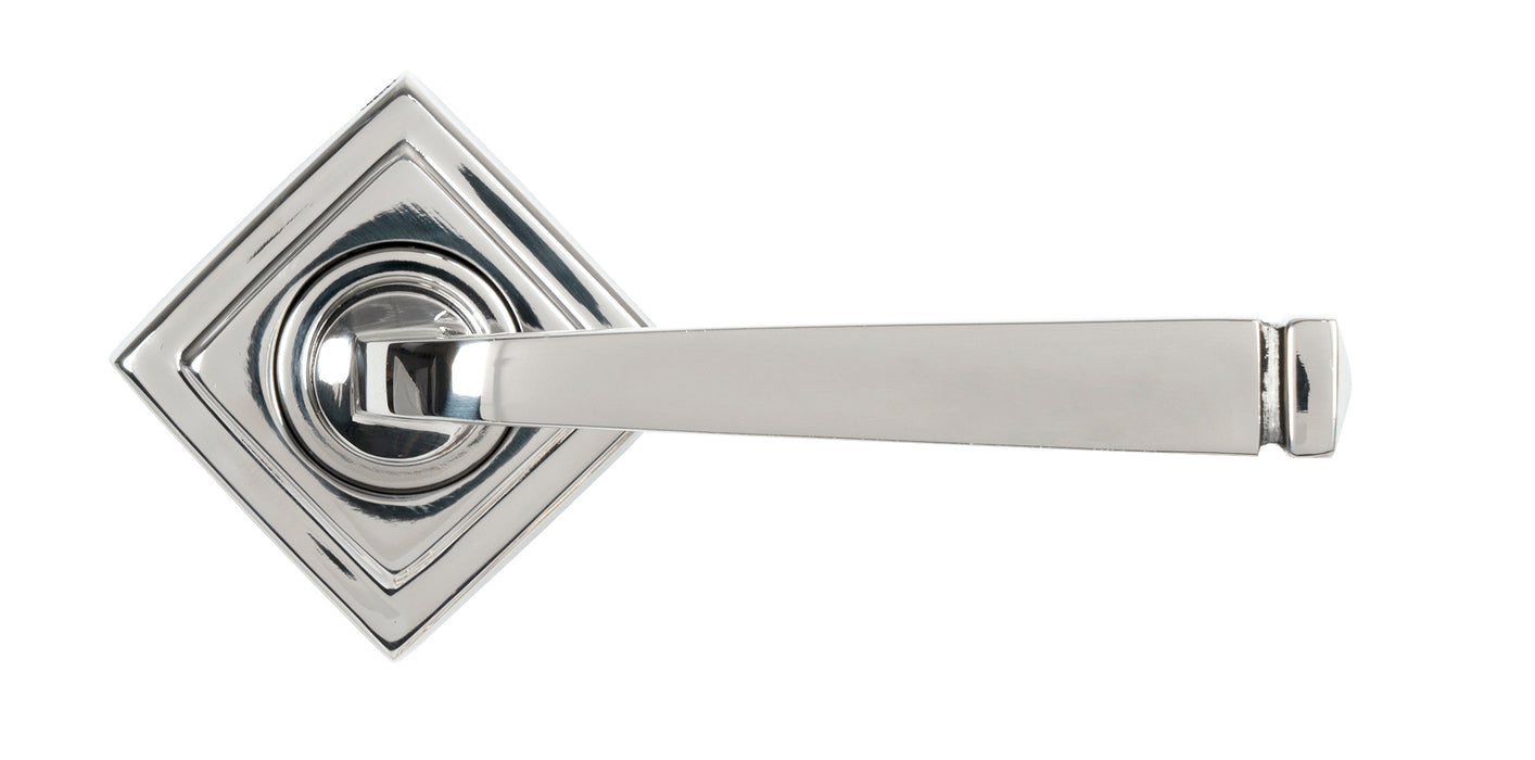 Polished Marine SS (316) Avon Round Lever on Rose Set (Square)