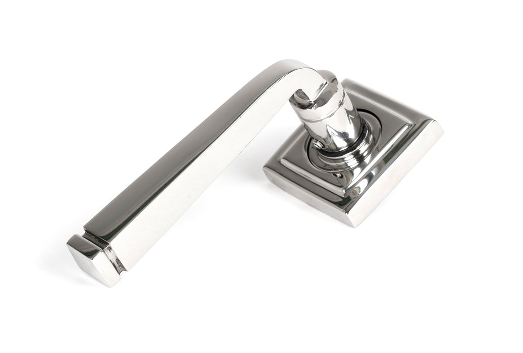 Polished Marine SS (316) Avon Round Lever on Rose Set (Square)