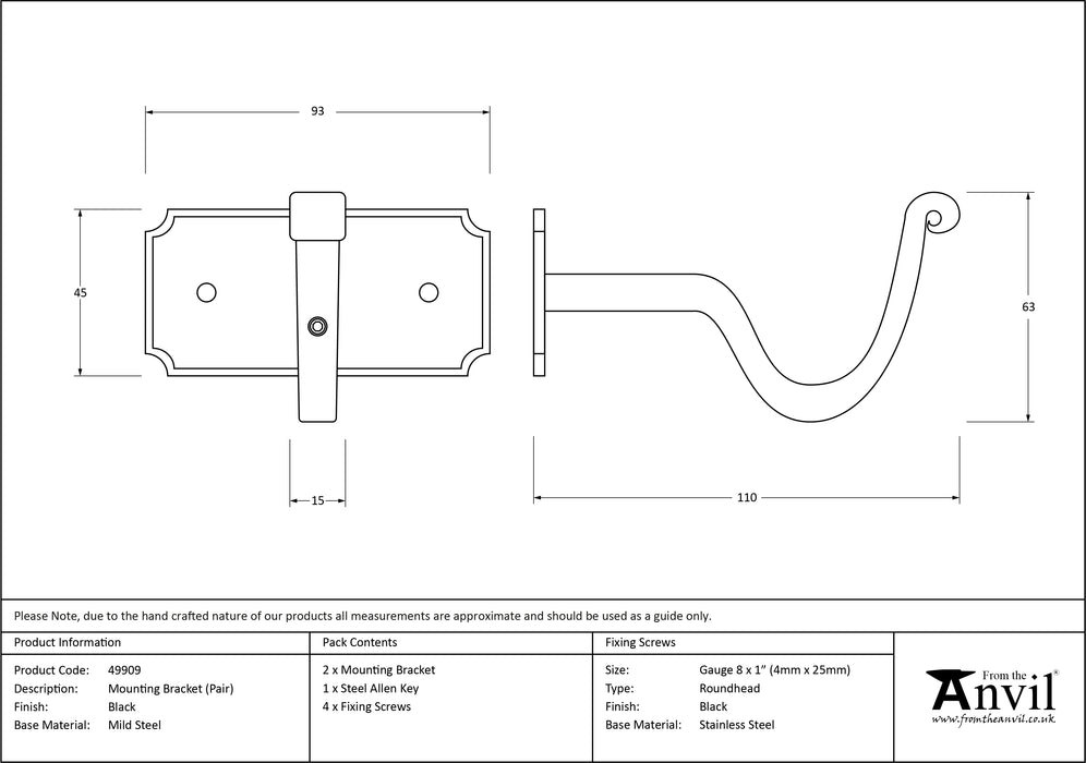 Black Mounting Bracket (pair)