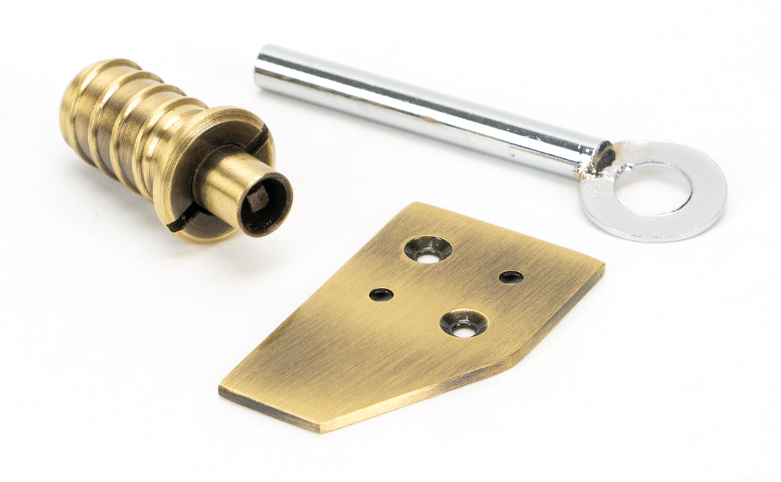 Aged Brass Key-Flush Sash Stop