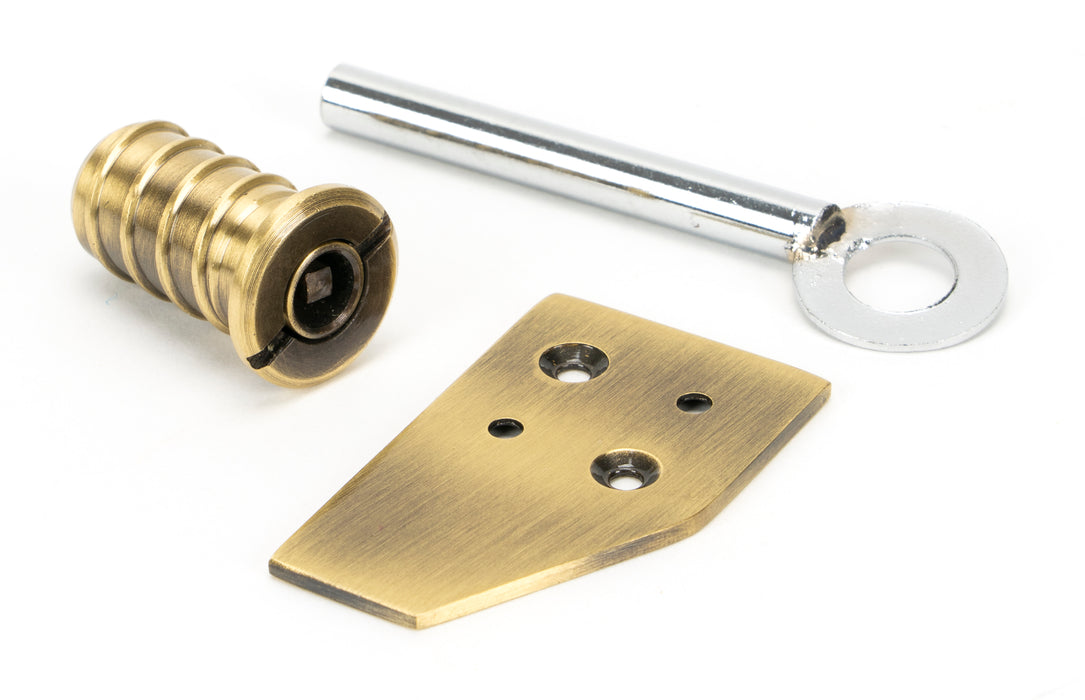 Aged Brass Key-Flush Sash Stop