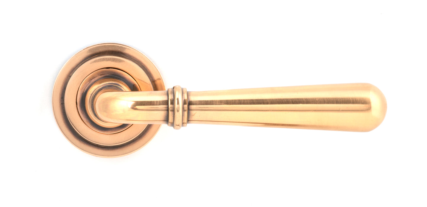 Polished Bronze Newbury Lever on Rose Set (Art Deco) - Unsprung