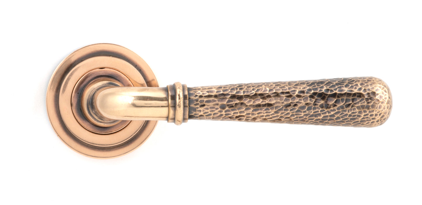 Polished Bronze Hammered Newbury Lever on Rose Set (Art Deco) - Unsprung