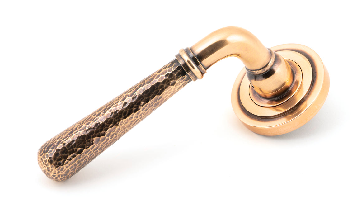 Polished Bronze Hammered Newbury Lever on Rose Set (Art Deco) - Unsprung