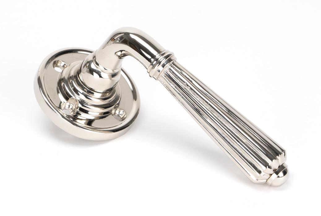 Polished Nickel Hinton Lever on Rose Set - Unsprung