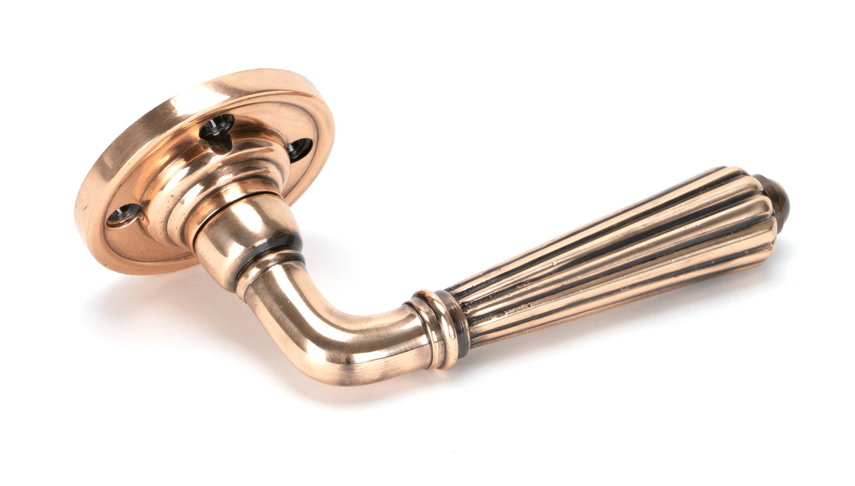 Polished Bronze Hinton Lever on Rose Set - Unsprung