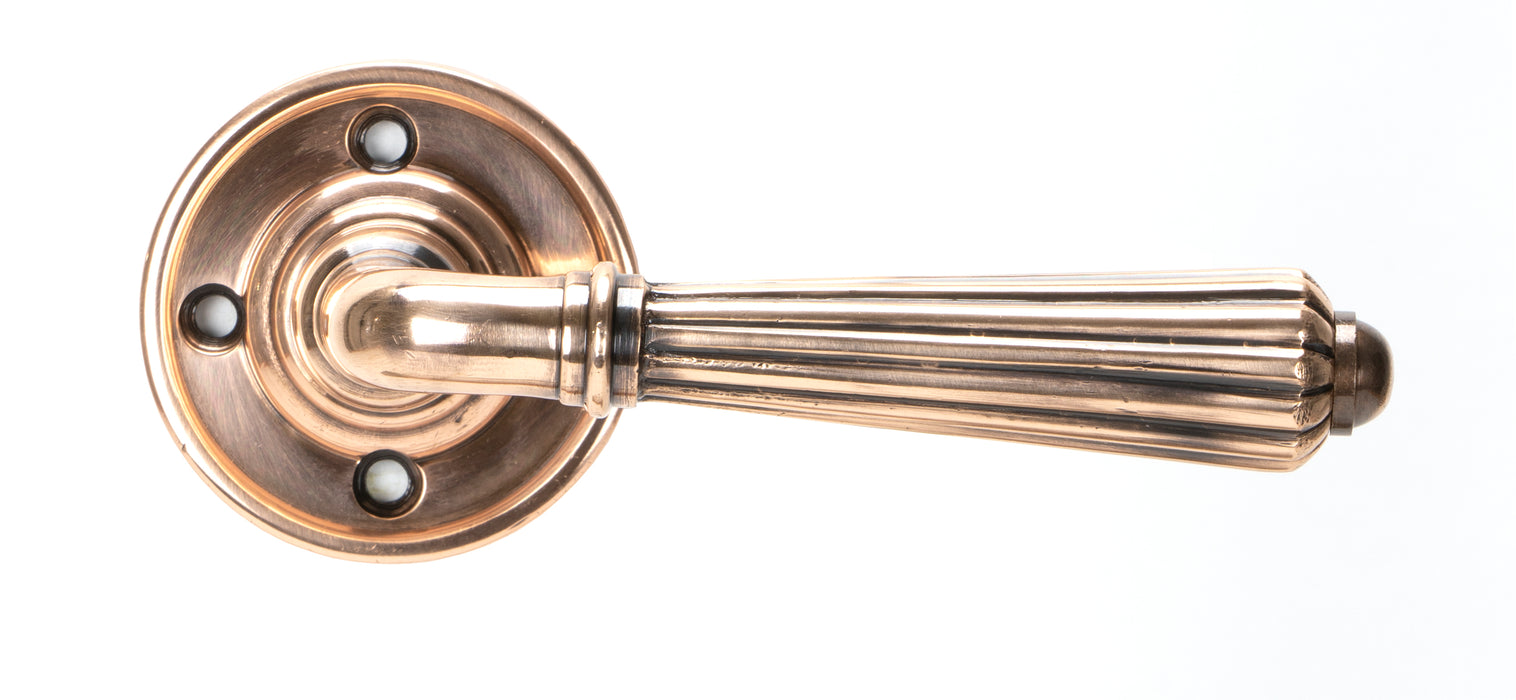 Polished Bronze Hinton Lever on Rose Set - Unsprung