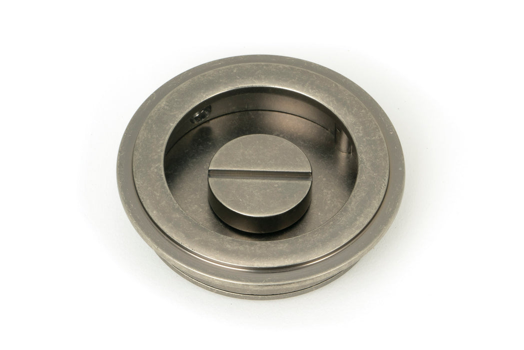 Pewter 60mm Art Deco Round Pull - Privacy Set