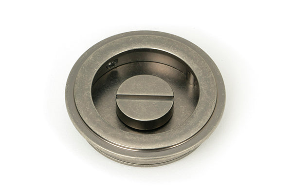 Pewter 60mm Art Deco Round Pull - Privacy Set