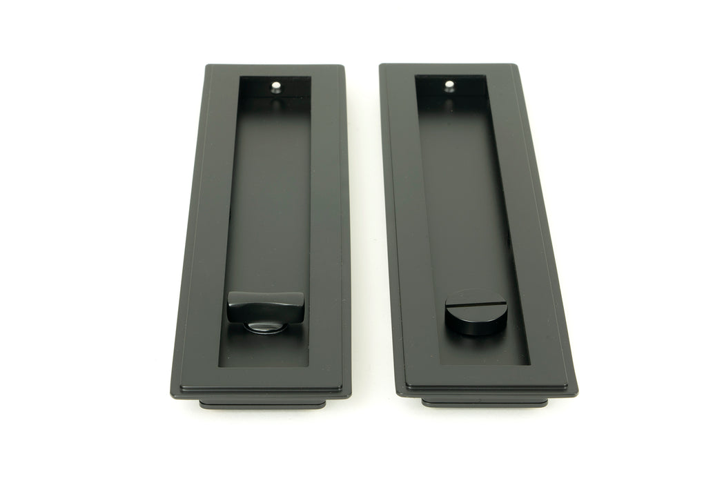 Matt Black 250mm Art Deco Rectangular Pull - Privacy Set