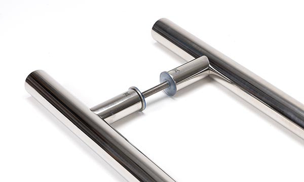 Polished Marine SS (316) 1.2m T Bar Handle B2B Fix 32mm Ø