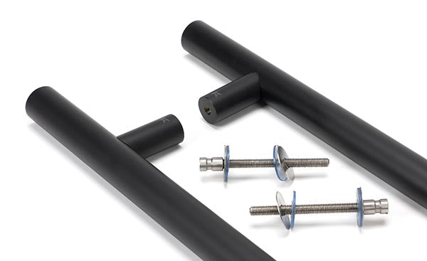 Matt Black SS (316) 1.2m T Bar Handle B2B Fix 32mm Ø