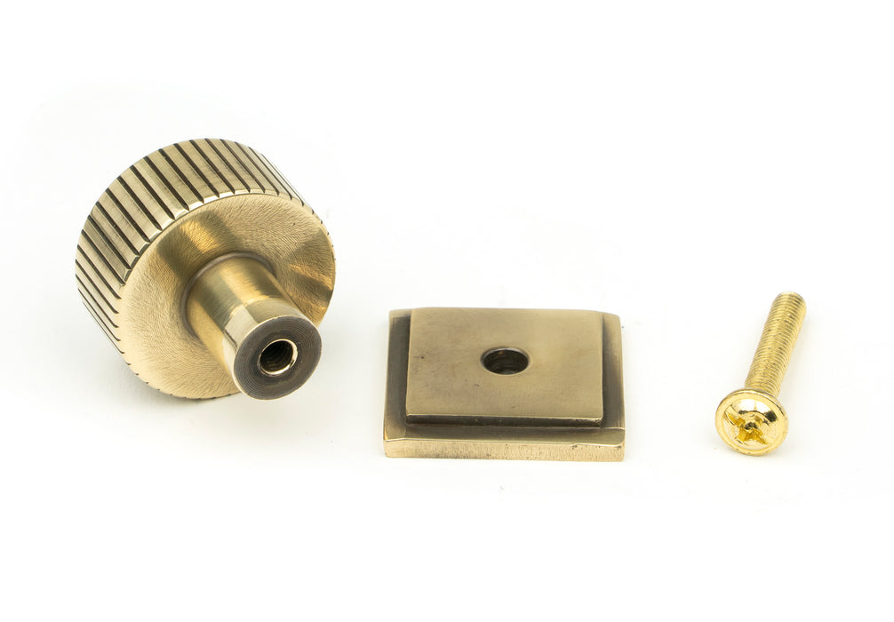 Aged Brass Judd Cabinet Knob - 25mm (Square)