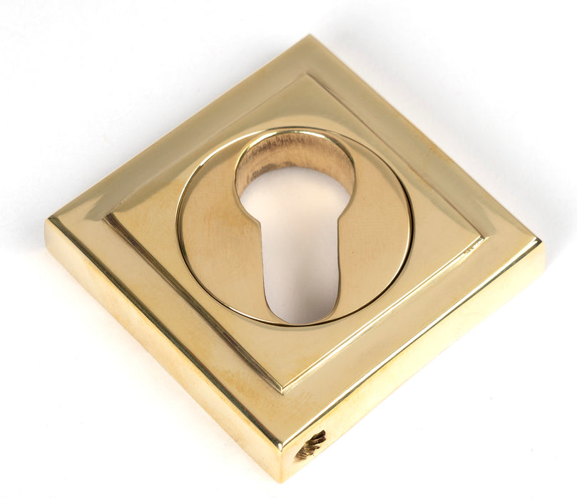 Polished Brass Round Euro Escutcheon (Square)