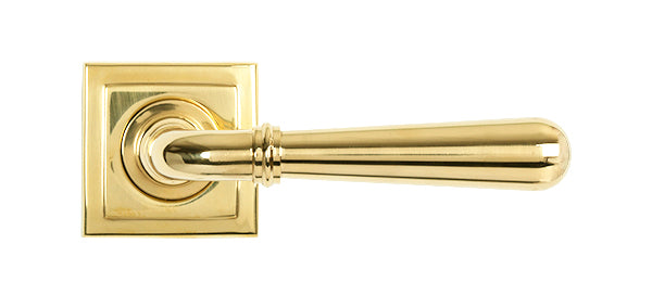 Polished Brass Newbury Lever on Rose Set (Square)