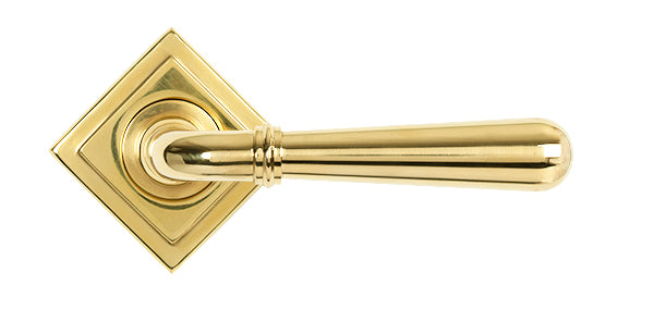 Polished Brass Newbury Lever on Rose Set (Square)