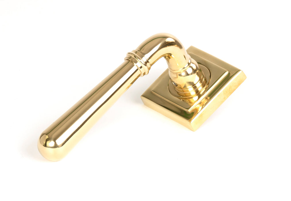 Polished Brass Newbury Lever on Rose Set (Square) - Unsprung