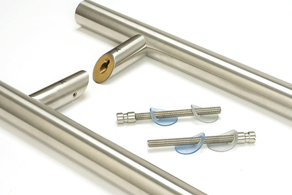 Satin Marine SS (316) 1.5m Offset T Bar Handle B2B 32mm ¯