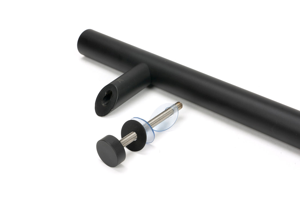 Matt Black (316) 1.5m Offset T Bar Handle Bolt Fix 32mm ¯