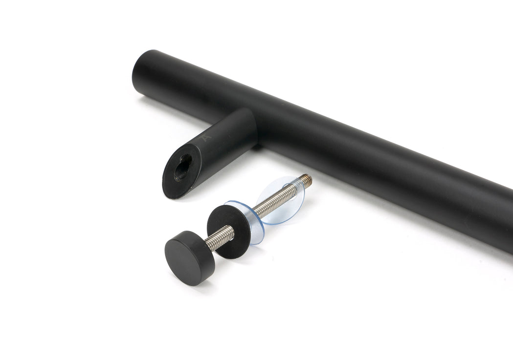 Matt Black SS (304) 100mm Bolt Fixings for T Bar (2) - Offset