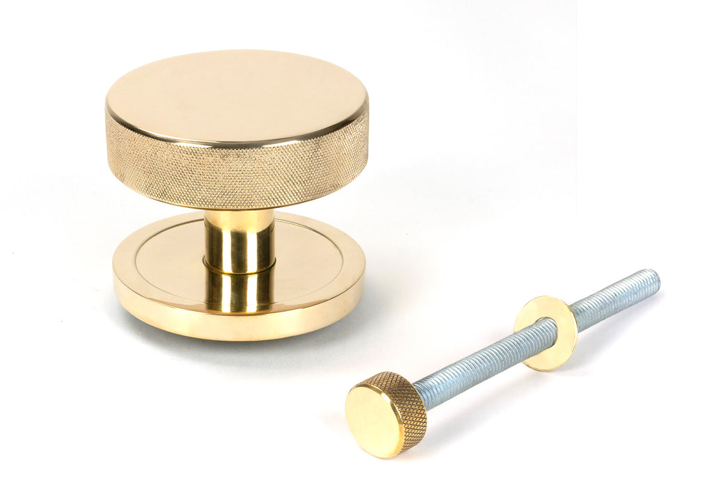 Polished Brass Brompton Centre Door Knob (Plain)