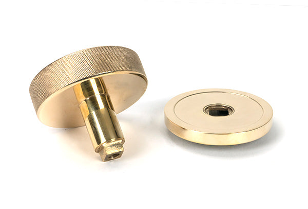 Polished Brass Brompton Centre Door Knob (Plain)