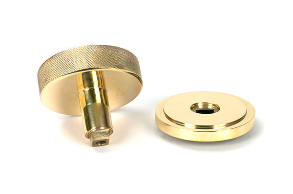 Polished Brass Brompton Centre Door Knob (Art Deco)