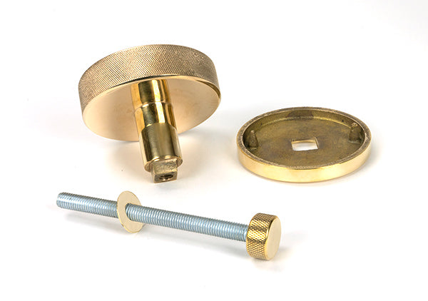 Polished Brass Brompton Centre Door Knob (Art Deco)