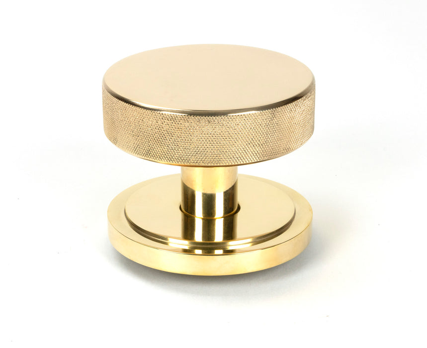 Polished Brass Brompton Centre Door Knob (Art Deco)