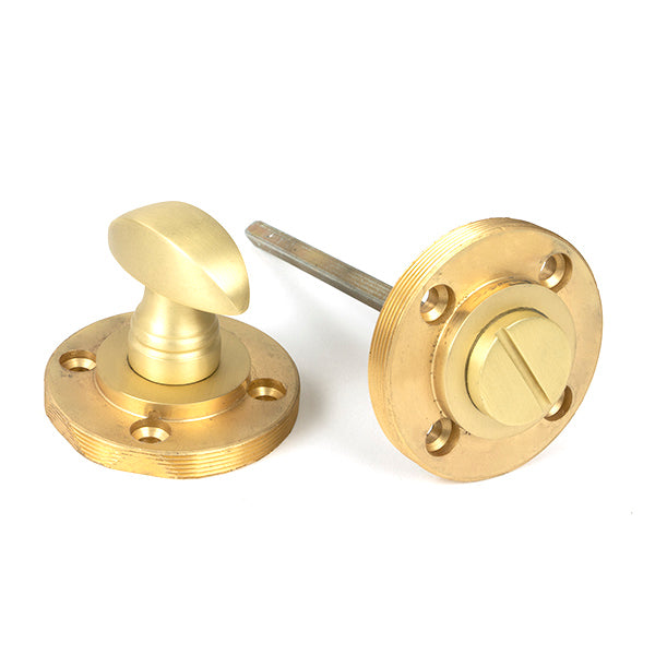 Satin Brass Round Thumbturn Set (Plain)