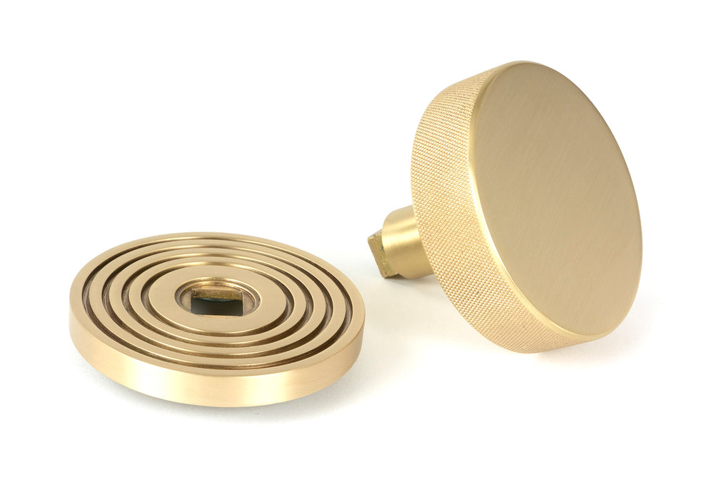 Satin Brass Brompton Centre Door Knob (Beehive)