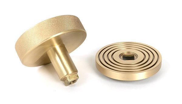 Satin Brass Brompton Centre Door Knob (Beehive)