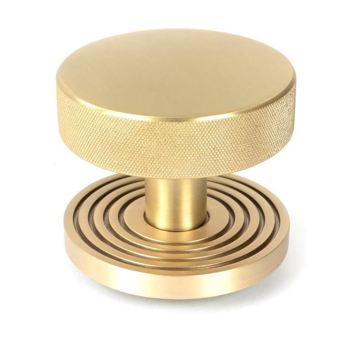 Satin Brass Brompton Centre Door Knob (Beehive)