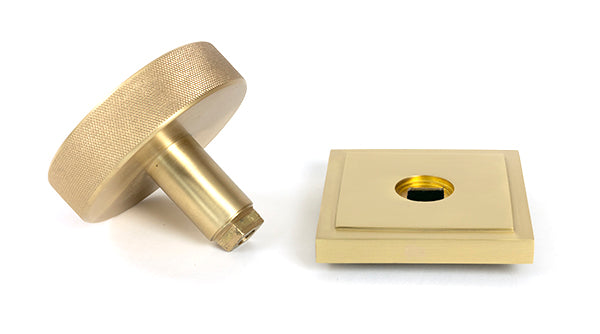 Satin Brass Brompton Centre Door Knob (Square)