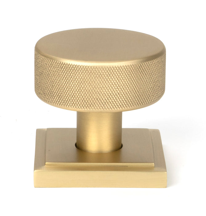 Satin Brass Brompton Mortice/Rim Knob Set (Square)