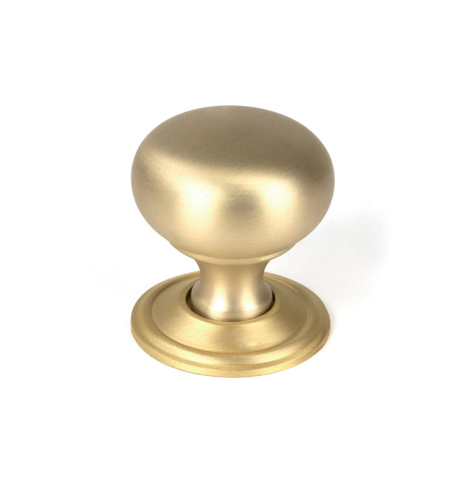 Satin Brass Mushroom Cabinet Knob 32mm