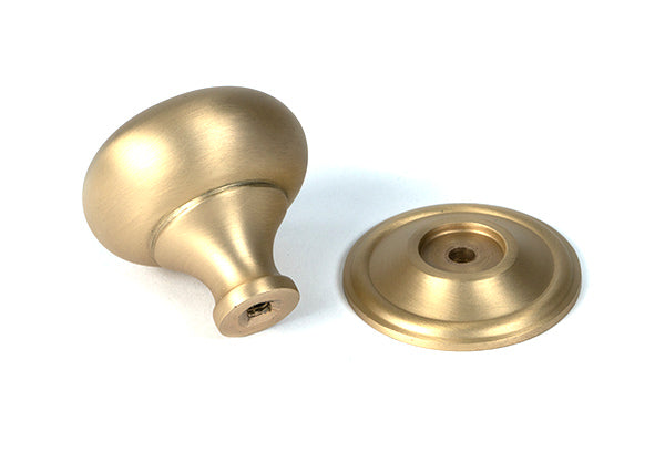 Satin Brass Mushroom Cabinet Knob 38mm