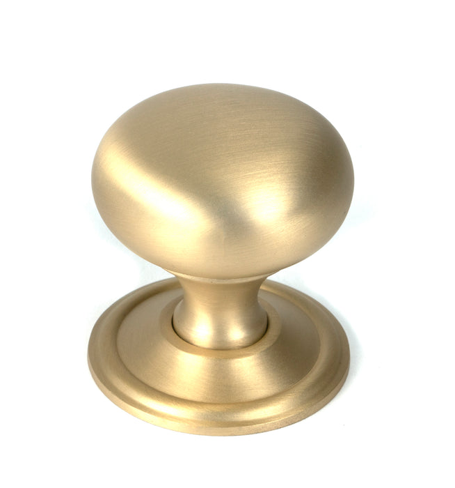 Satin Brass Mushroom Cabinet Knob 38mm