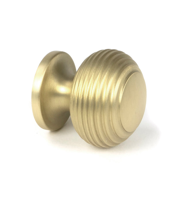 Satin Brass Beehive Cabinet Knob 30mm