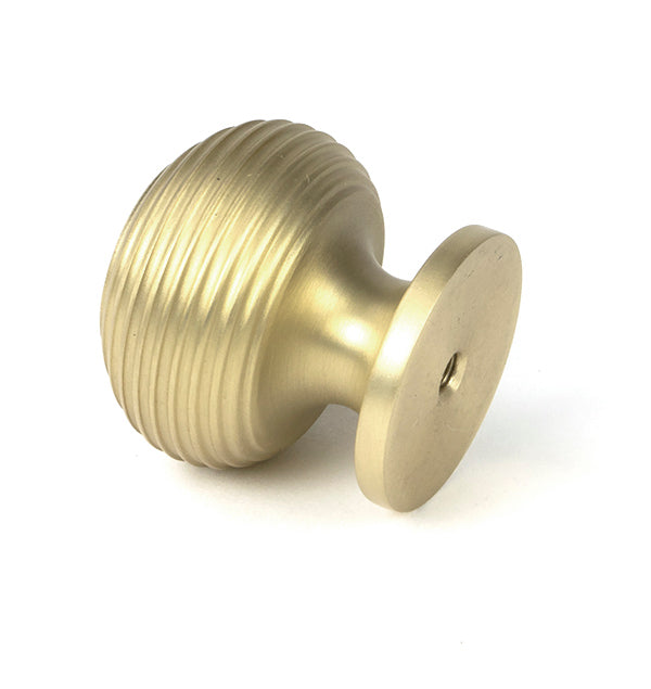 Satin Brass Beehive Cabinet Knob 30mm