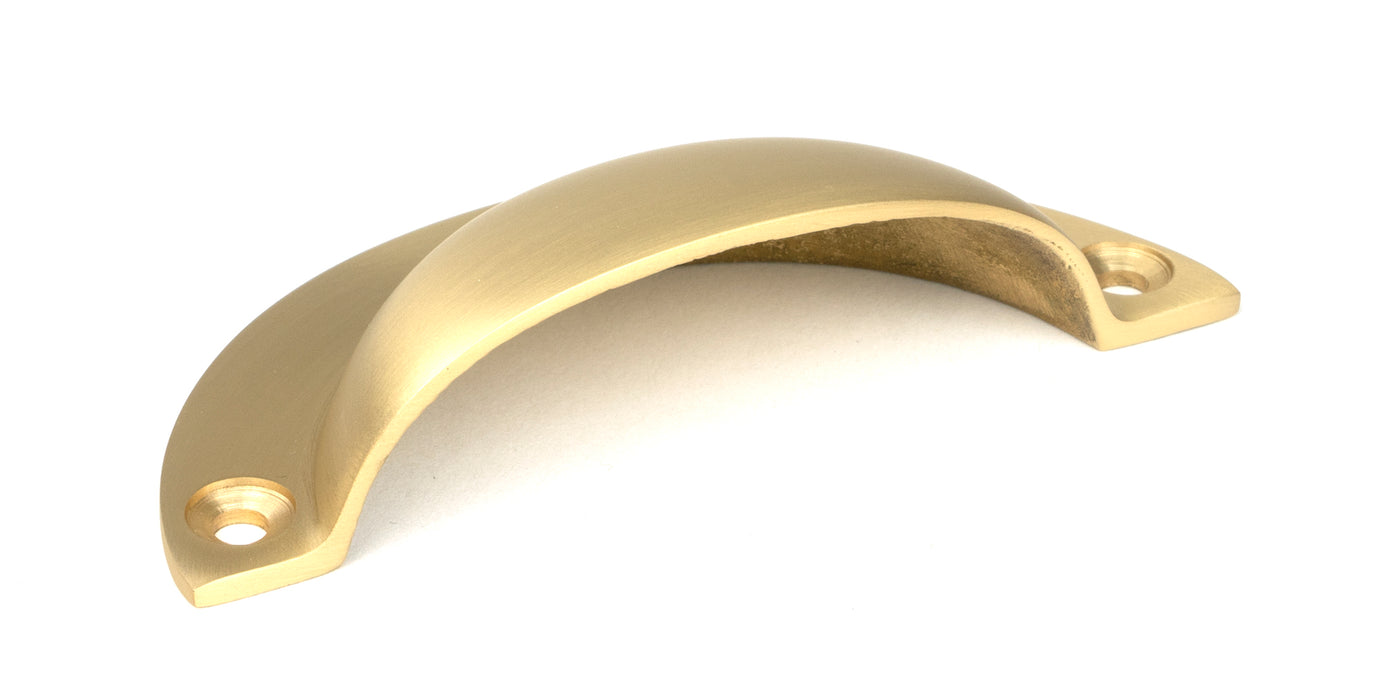 Satin Brass 4" Plain Drawer Pull