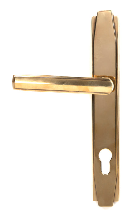 Aged Brass Art Deco Slimline Lever Espag. Lock Set