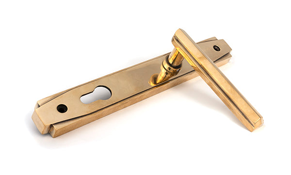 Aged Brass Art Deco Slimline Lever Espag. Lock Set