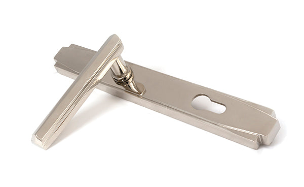 Polished Nickel Art Deco Slimline Lever Espag. Lock Set