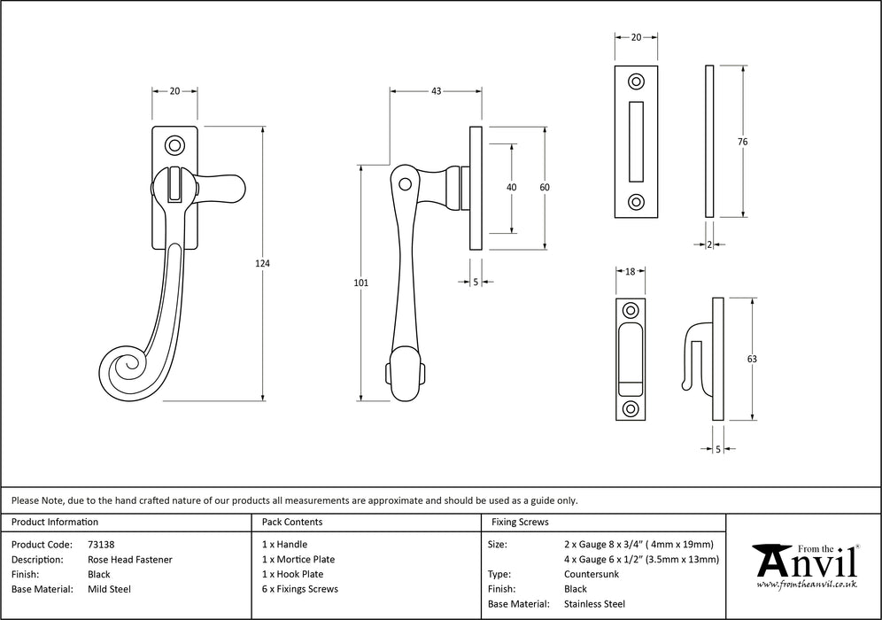 Black Rosehead Fastener