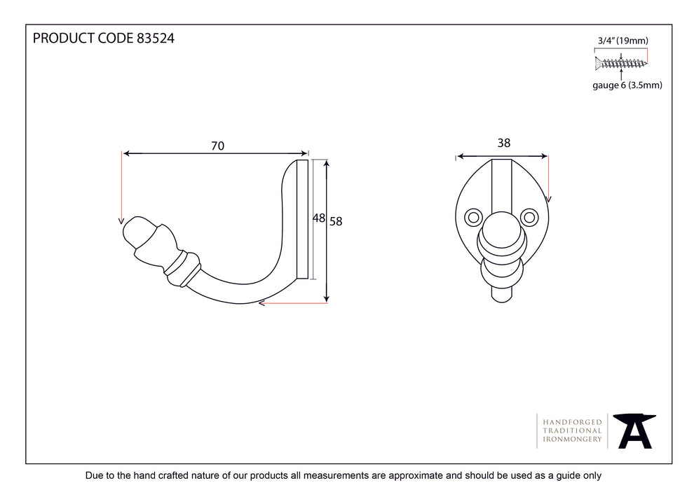 Polished Brass Coat Hook