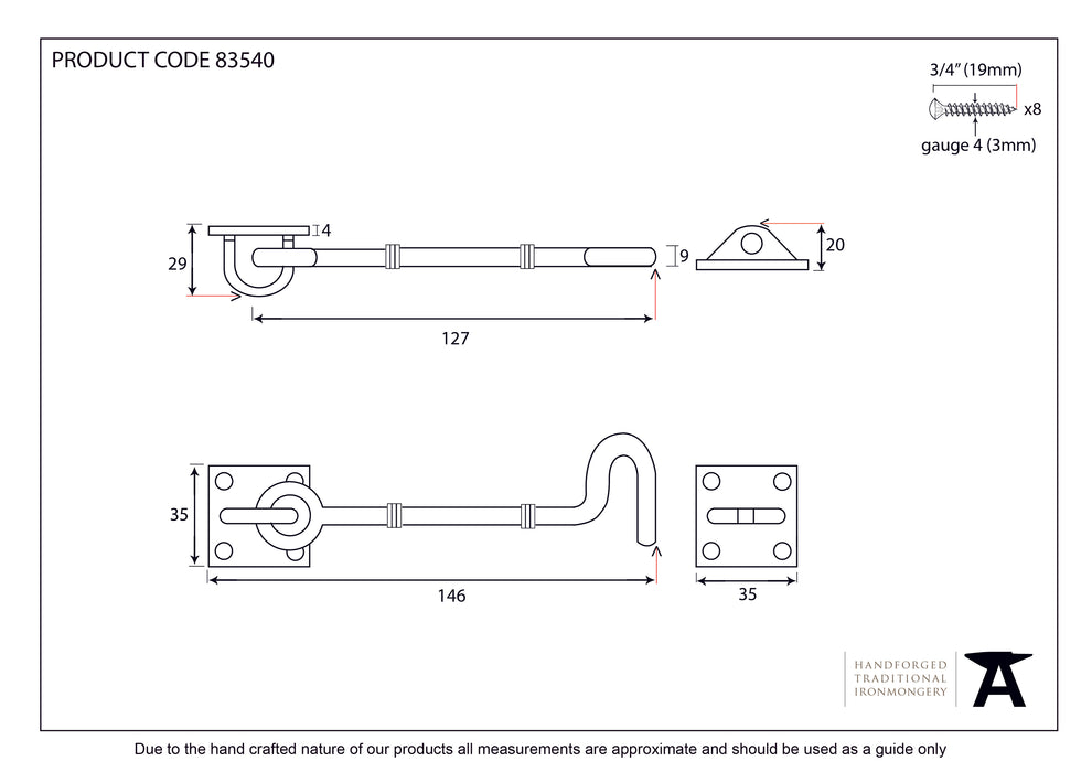 Black 5" Cabin Hook