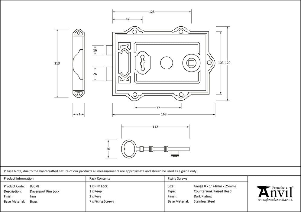 Iron Davenport Rim Lock