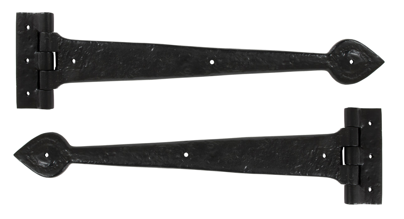 Black Textured 16" Cast T Hinge (pair)