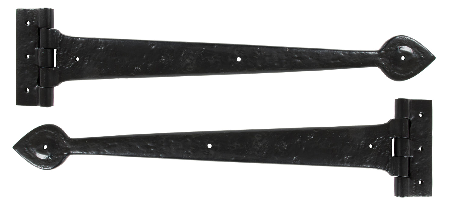 Black Textured 18" Cast T Hinge (pair)